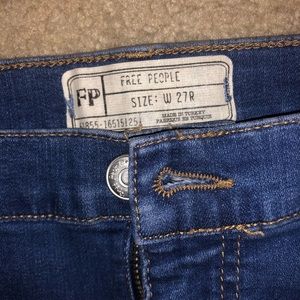 Size 27R Free People Ripped Blue Jeans